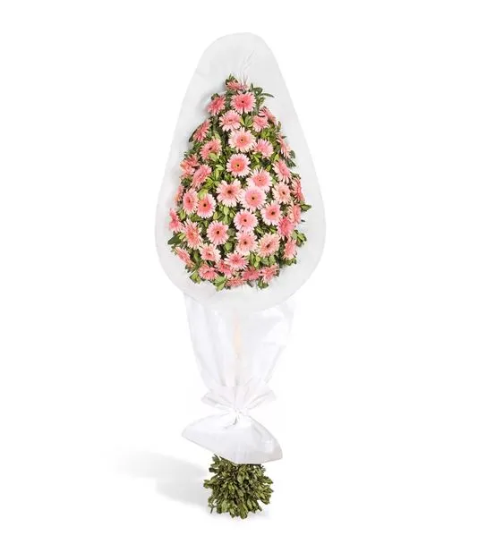 Pembe Düşler Tek Katlı Gerbera Çelengi