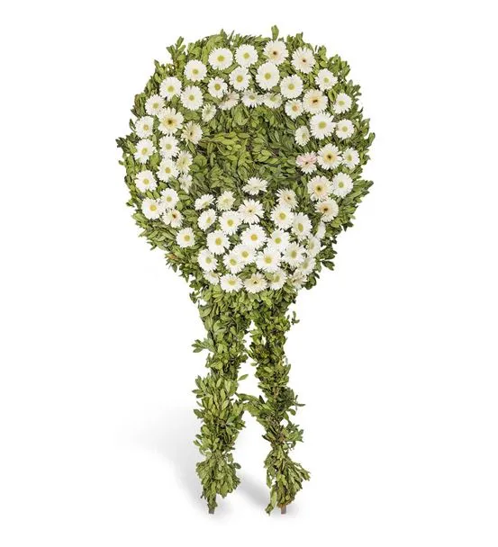 Beyaz Gerbera Cenaze Çelengi